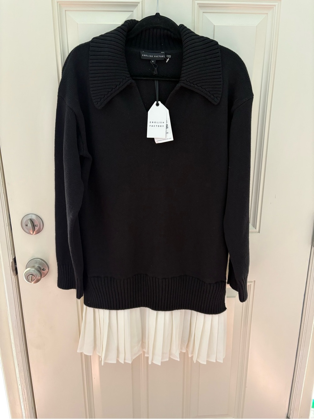 English Factory Long-Sleeve Polo Pleated
Twofer Mini Dress Size Medium NWT - Picture 2 of 7